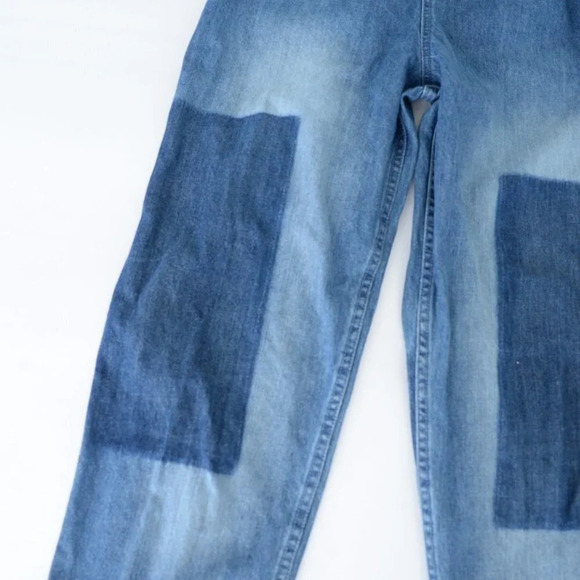 French Connection Blue Shadow Dungarees Denim Overalls Med - Picture 7 of 16